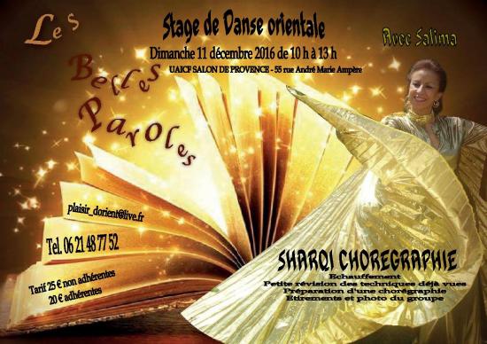 Stage sharqi choregraphies du 11 12 16